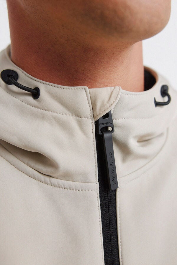 Springfield Jaqueta softshell com capuz. cru