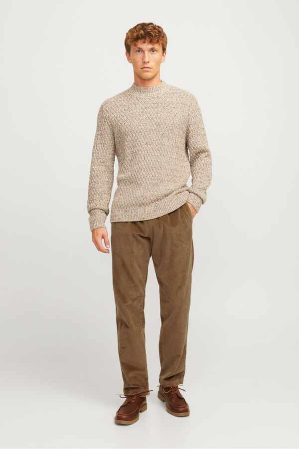 Jack & Jones Calça jogger de veludo cotelê cru