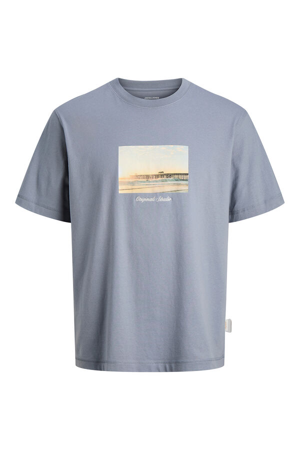 Jack & Jones Camiseta de manga curta estampada azul