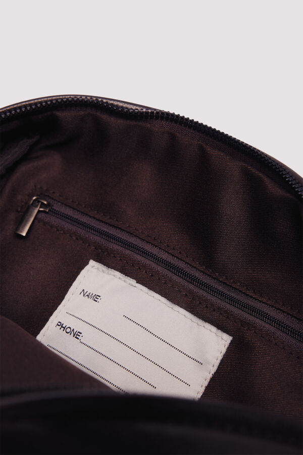 Springfield Bolsa de higiene casual com efeito pele marrom castanho