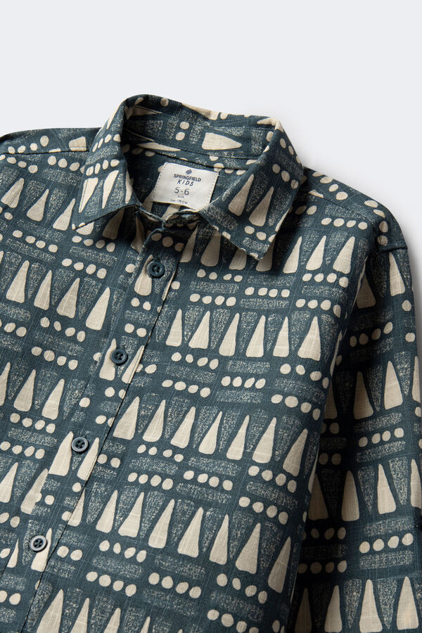 Springfield Kids Camisa Etnica niño verde