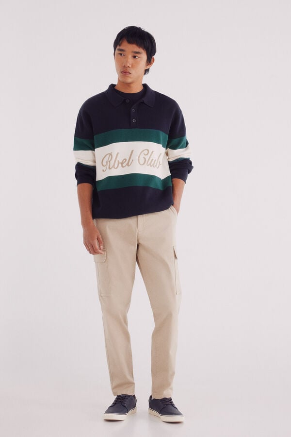 Springfield Calças cargo slim fit bege