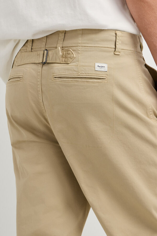 Pepe Jeans Cal&ccedil;a relaxed em algod&atilde;o bege