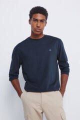 Springfield Basic long sleeve T-shirt with a soft finish blue