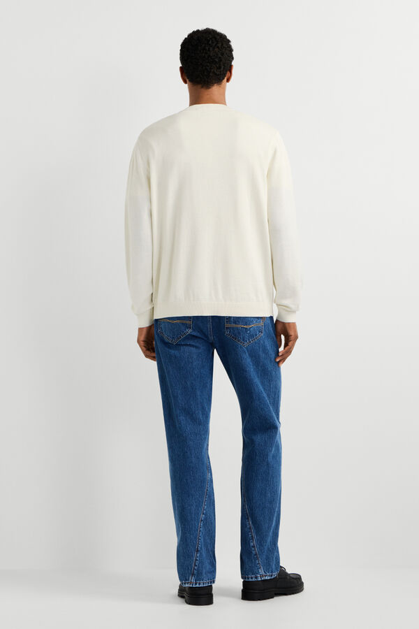 Pepe Jeans Camisola gola redonda com logo bege