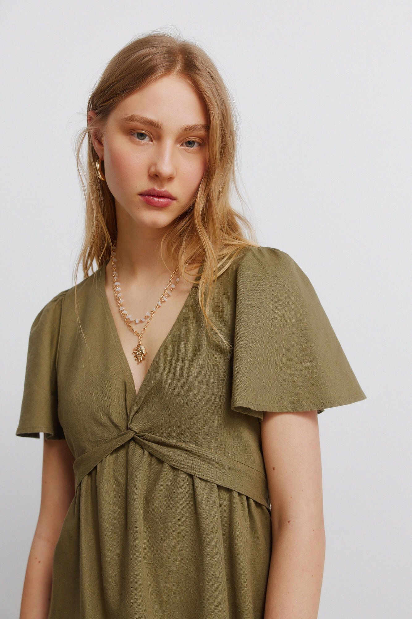 Springfield Vestido de linho com n&oacute;