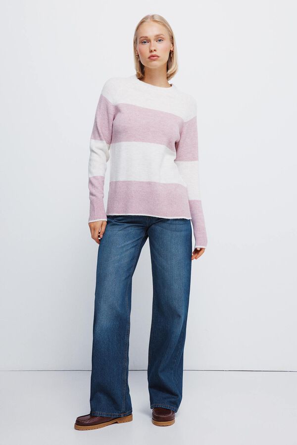 Springfield gola de tricô trançado rosa