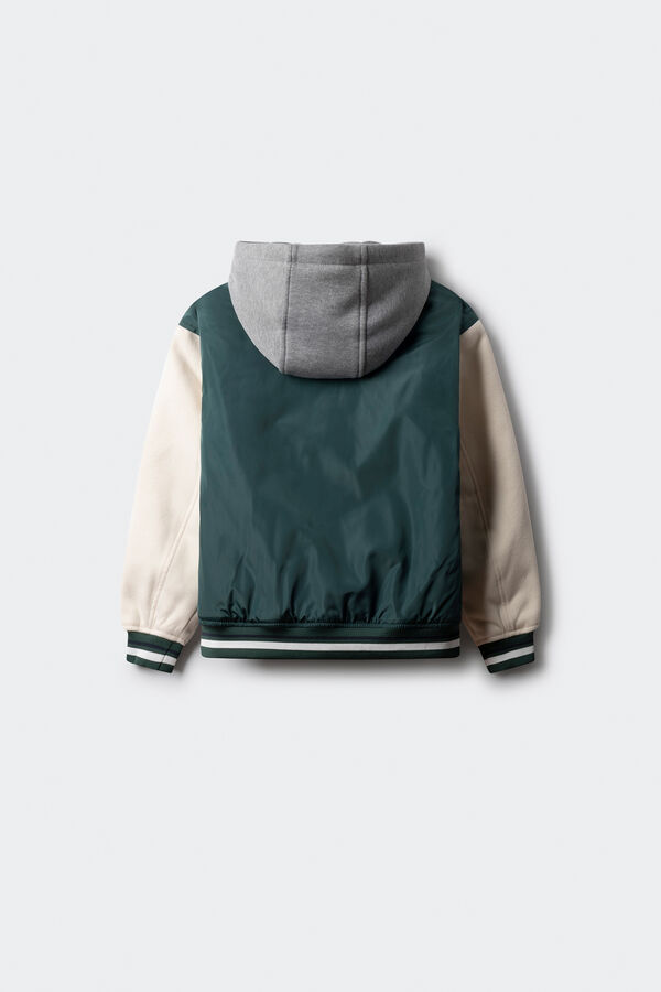 Springfield Kids Jaqueta de beisebol universitária masculina verde