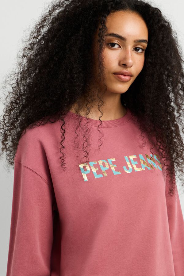 Pepe Jeans Sweatshirt gola redonda logo rosa