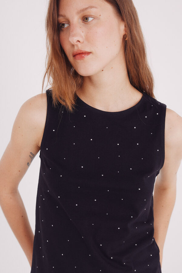 Springfield Crystal studs T-shirt black