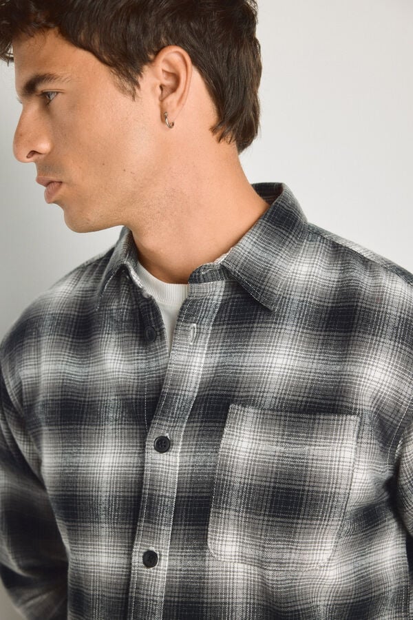 Jack & Jones Camisa relaxed de flanela cinzento