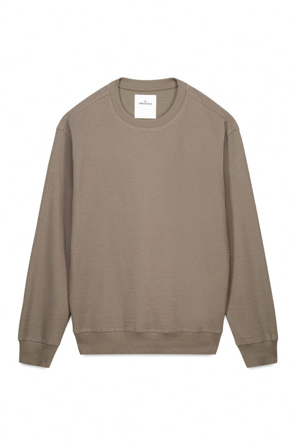 Springfield Camiseta waffle manga larga nude