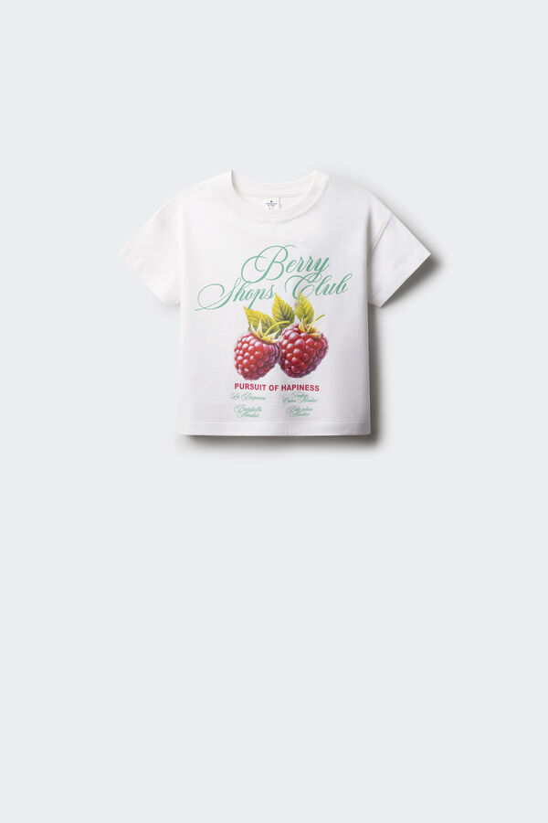 Springfield Kids Camiseta da menina cereja branco