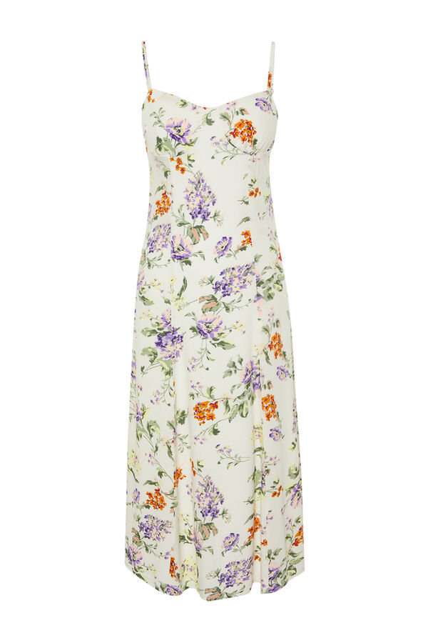 Trendyol Vestido midi de al&ccedil;as bege