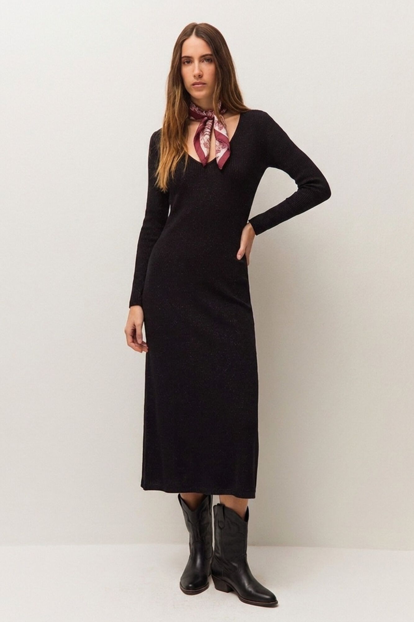 Systemaction Vestido midi canelado