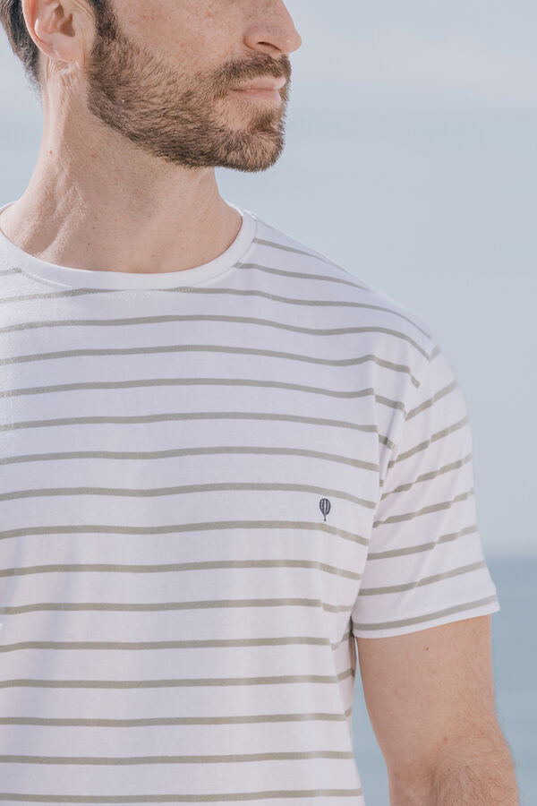 Celopman T-shirt de riscas verde