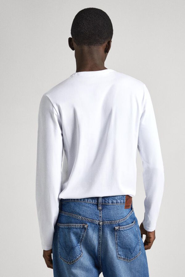 Pepe Jeans Camiseta Slim Fit Manga Longa branco