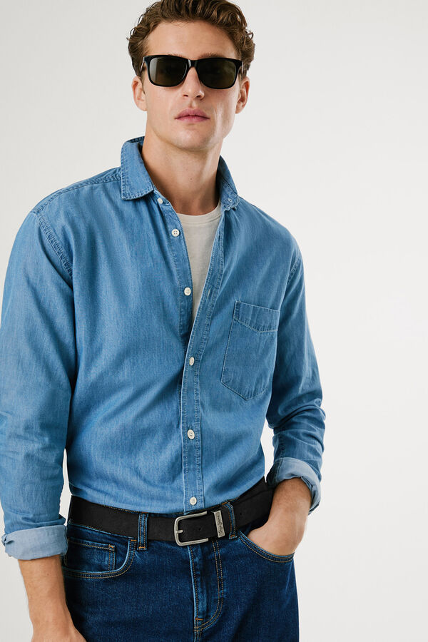 Pepe Jeans Camisa cl&aacute;ssica ajustada. azul