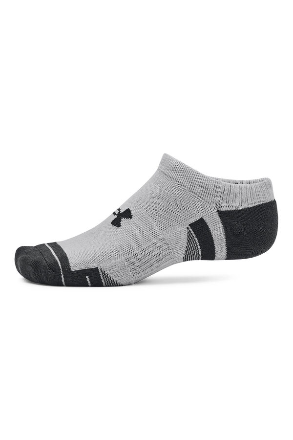 Under Armour Meias invis&iacute;veis em tecido t&eacute;cnico cinzento
