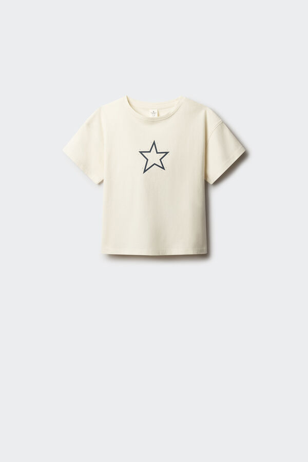 Springfield Kids Camiseta manga curta de estrela branco