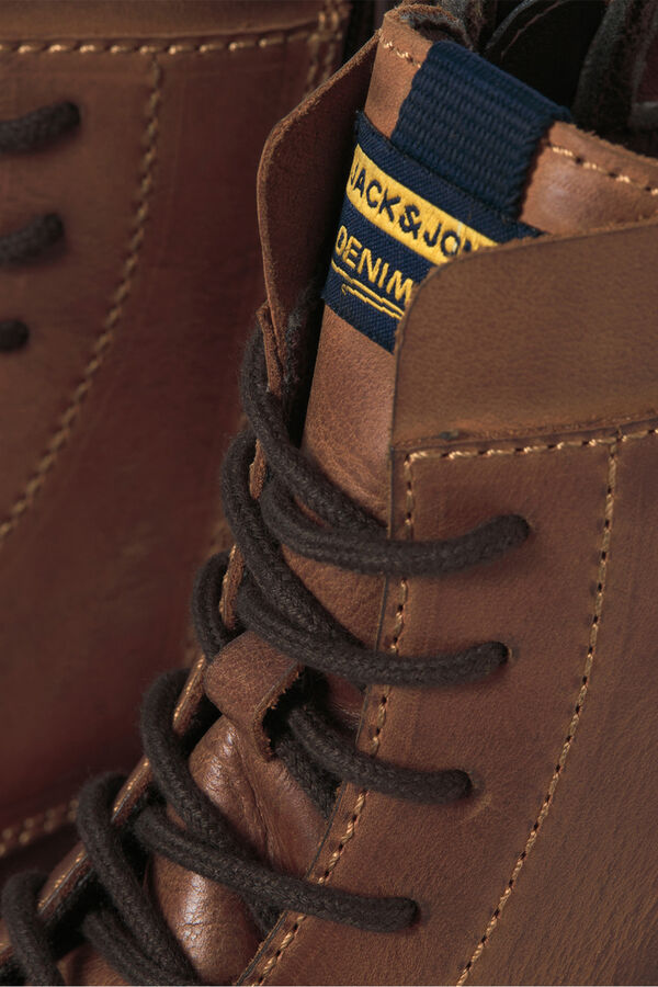 Jack & Jones Botas de couro com cadarço cru