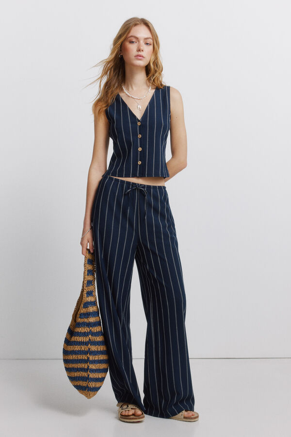 Springfield T-shirt al&ccedil;as com bot&otilde;es azul