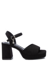 XTI Women's suede sandal  black