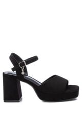 XTI Women's suede sandal black