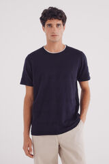 Springfield Camisola manga curta estrutura azul
