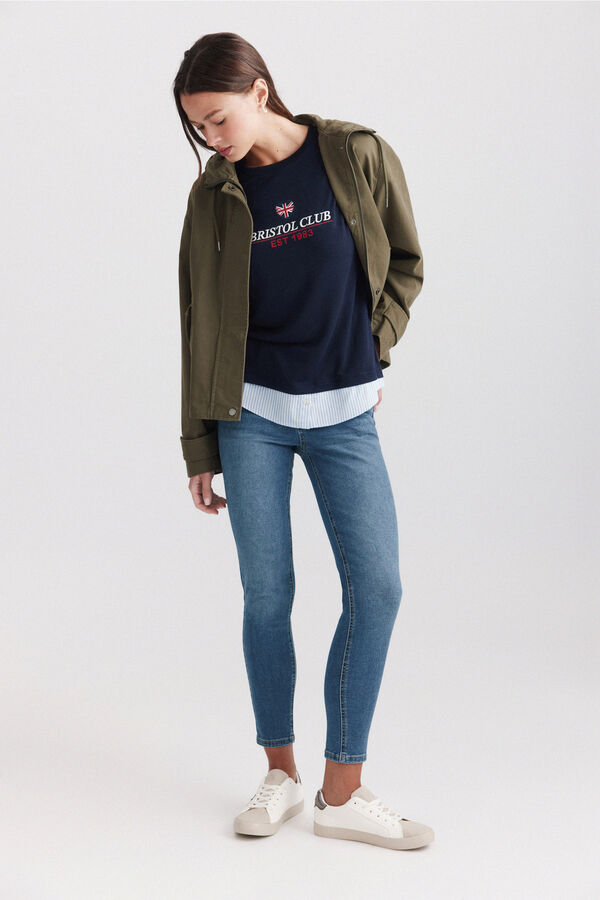 Springfield T-shirt bimaterial Inglaterra azul