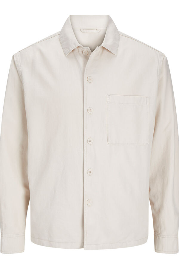 Jack & Jones Sobrecamisa de sarja corte amplo cinzento