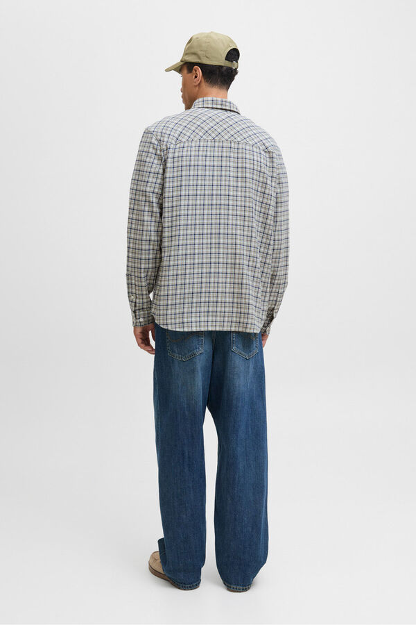 Jack & Jones Camisa de flanela xadrez azul