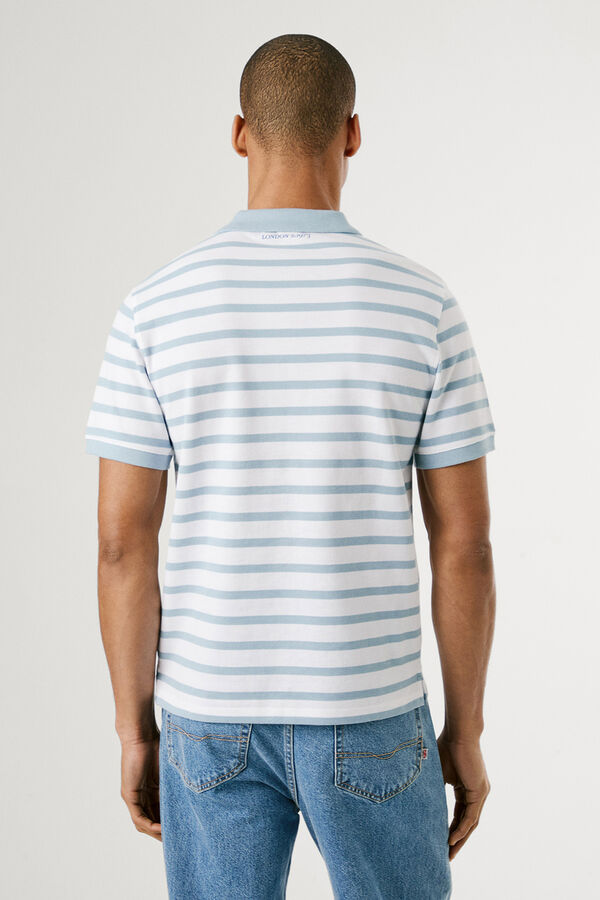 Pepe Jeans  Camisa polo de manga curta, com riscas em piqué tingido. azul