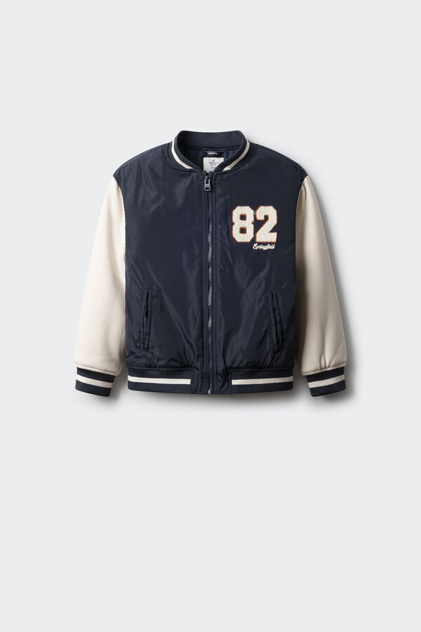 Springfield Kids Jaqueta de beisebol universitária masculina azul