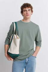 Springfield Camiseta de manga manga comprida com efeito mesclado duplo verde