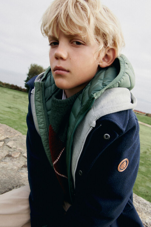 Springfield Kids Parka de tecido infantil azul