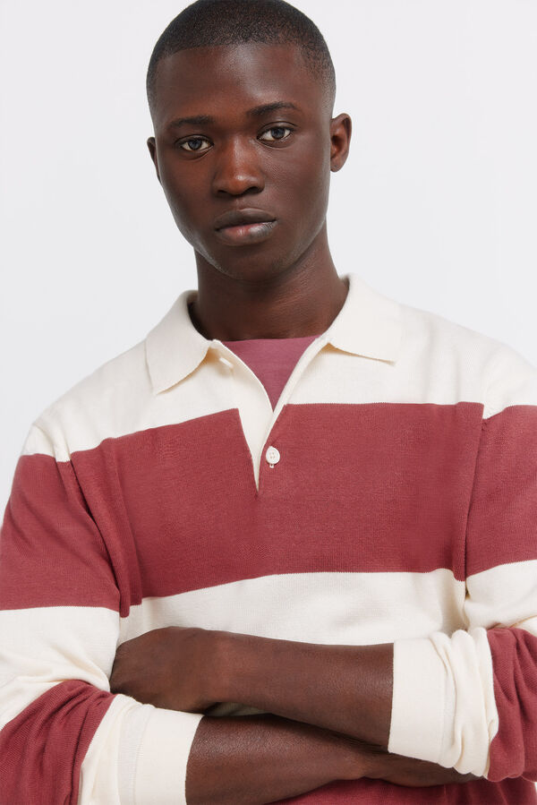 Springfield Polo de riscas color block vermelho