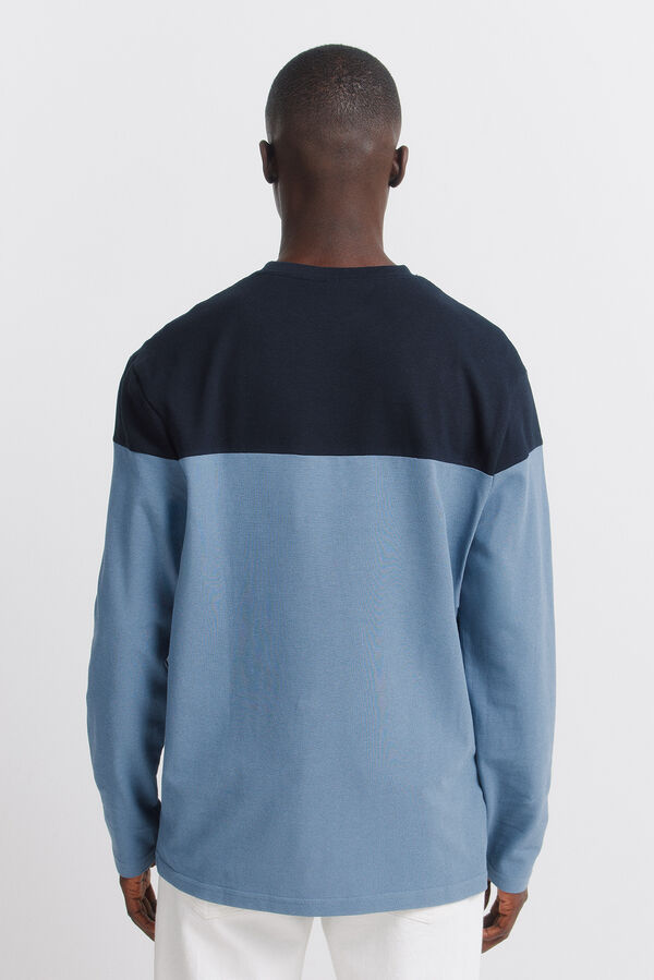 Springfield Color block long sleeve T-shirt blue
