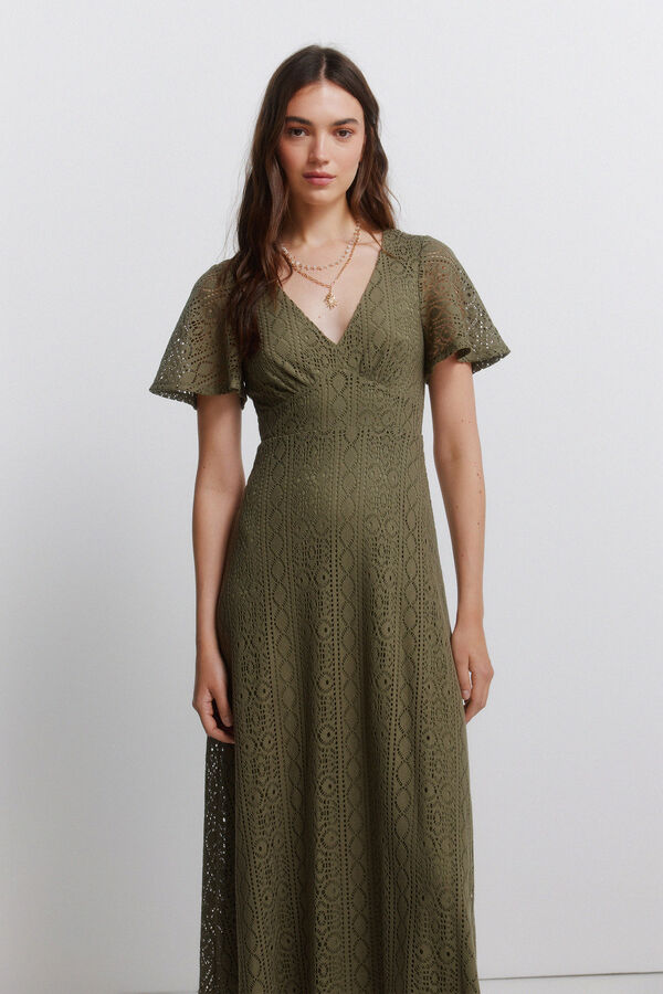 Springfield Vestido midi bordado estampado