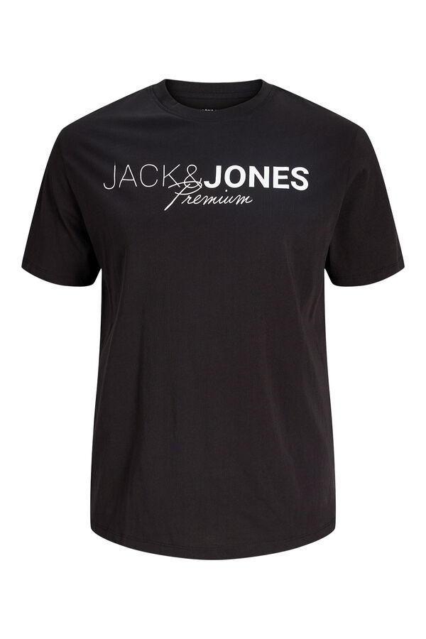 Jack & Jones PLUS T-shirt estampada com logo preto