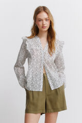 Springfield Blusa com volume e folhos estampado