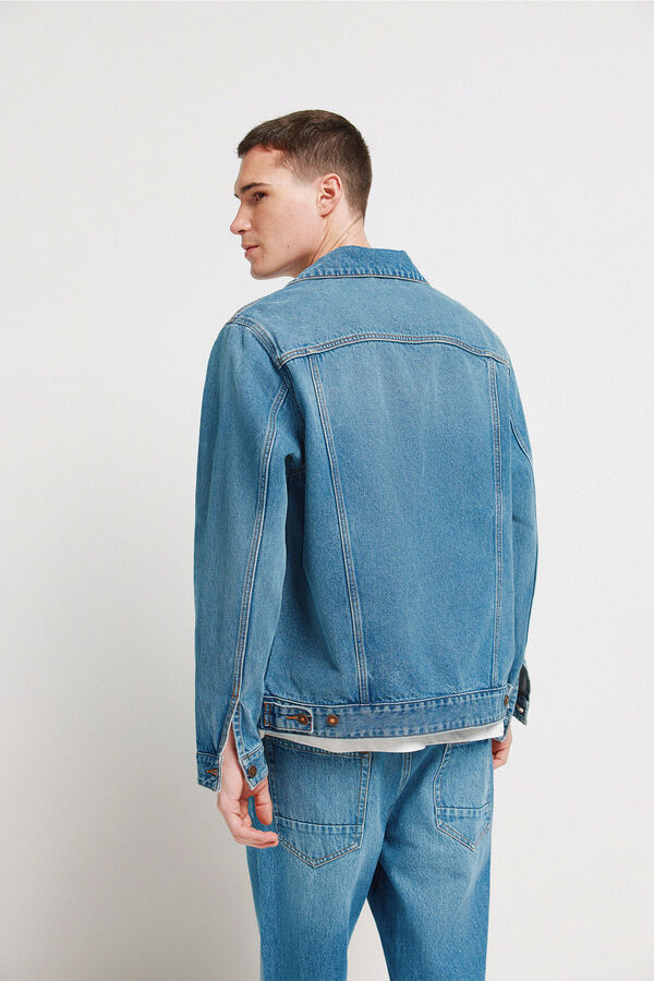 Springfield Blus&atilde;o de ganga com lavagem m&eacute;dio escura azul