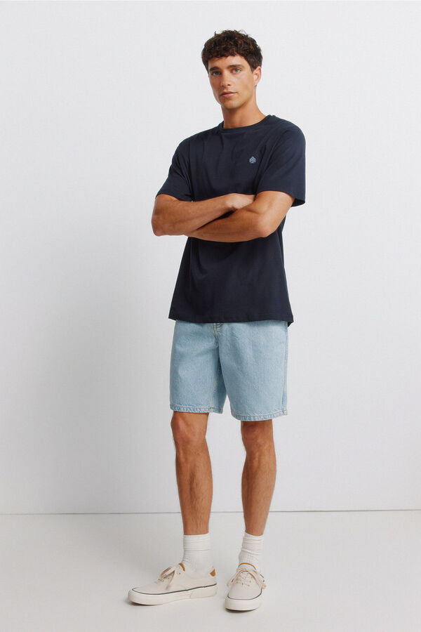 Springfield T-shirt b&aacute;sica com logo Springfield azul