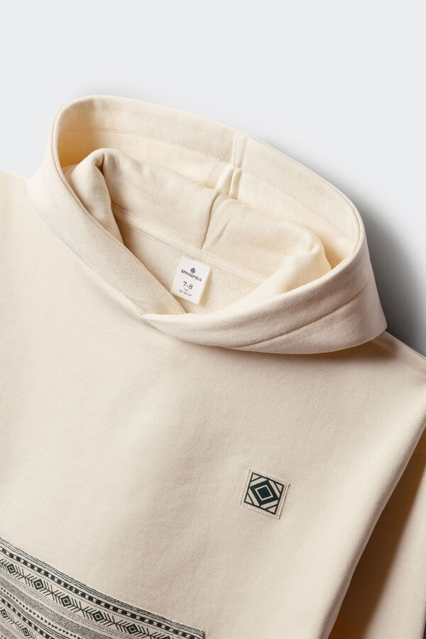 Springfield Kids Sweatshirt &eacute;tnica com bolso para crian&ccedil;a branco