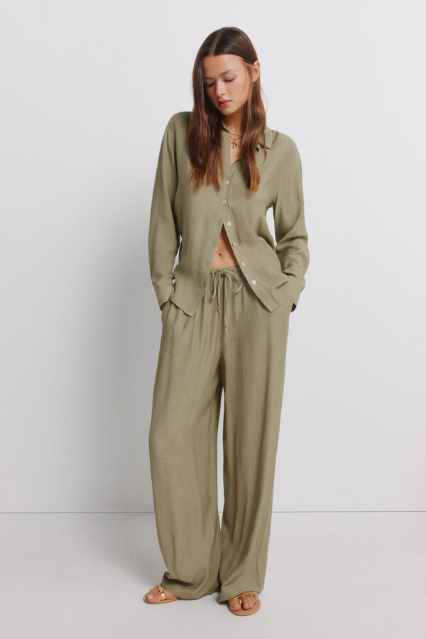 Springfield Cal&ccedil;a comprida larga bege