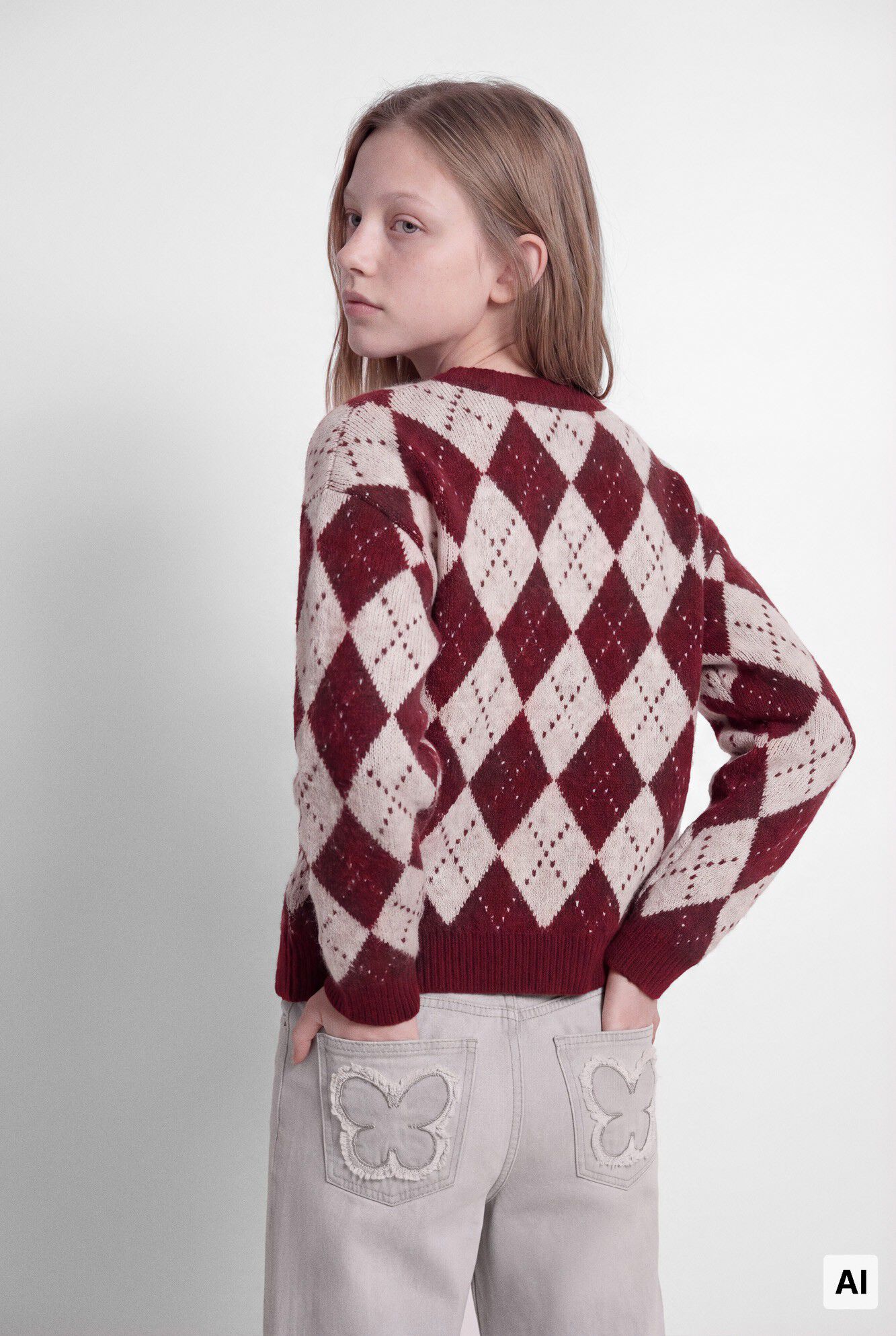 Springfield Kids Girl's argyle jumper