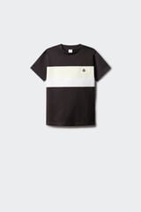 Springfield Kids T-shirt manga curta color block para menino preto