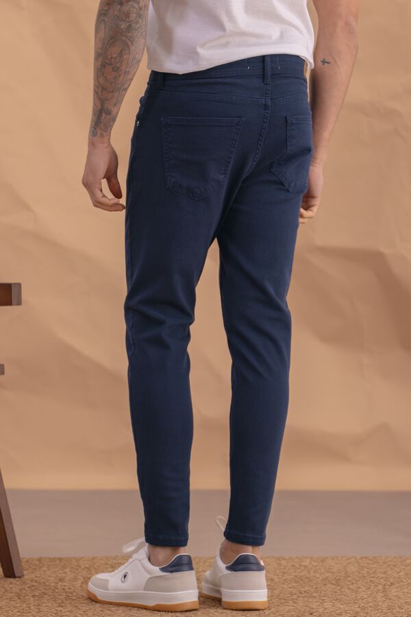 Celopman Cal&ccedil;a skinny de cinco bolsos azul