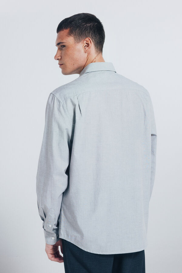 Springfield Camisa de algodão com debrum cinzento