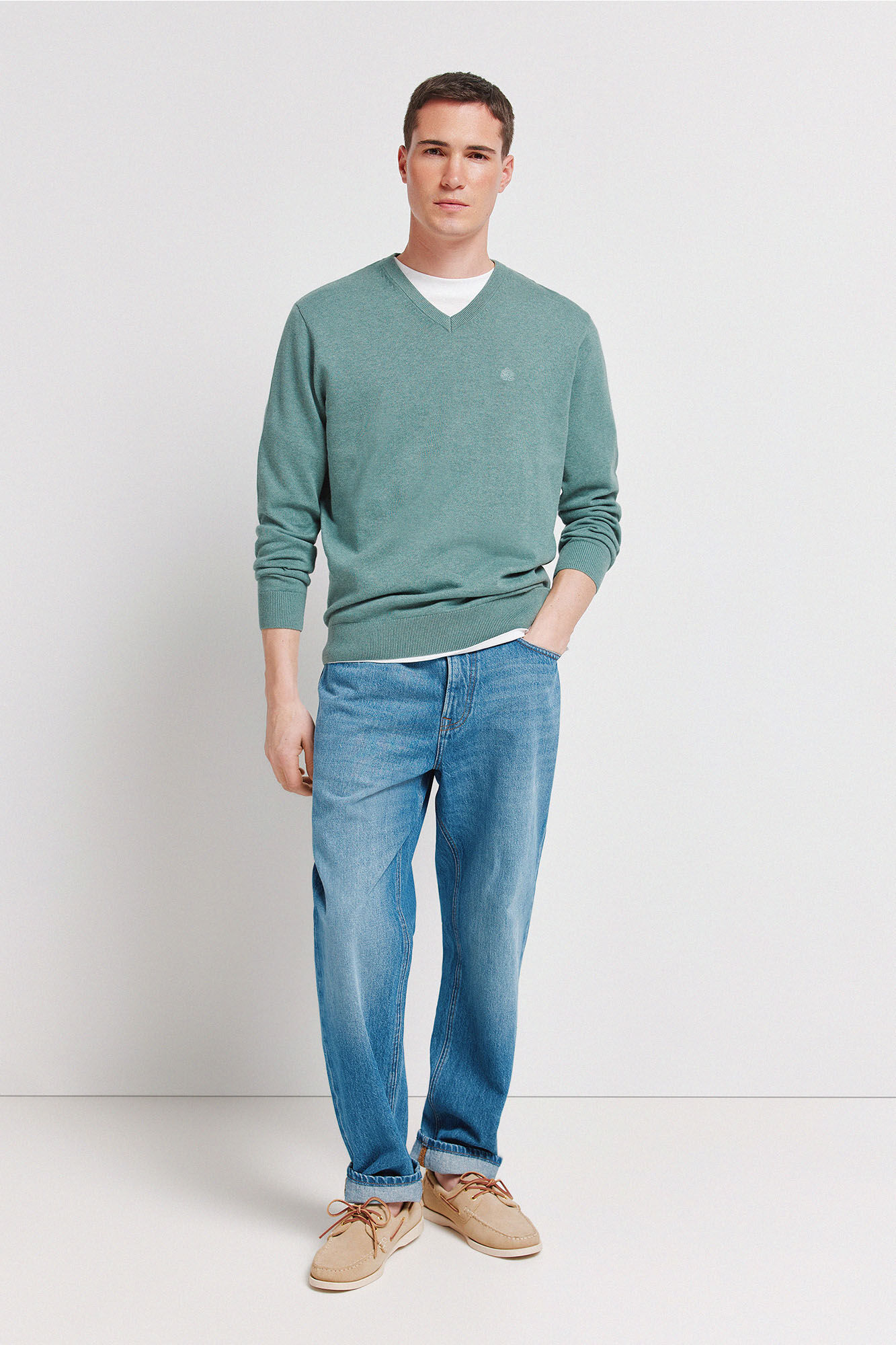 Springfield Camisola b&aacute;sica gola em bico logo Springfield